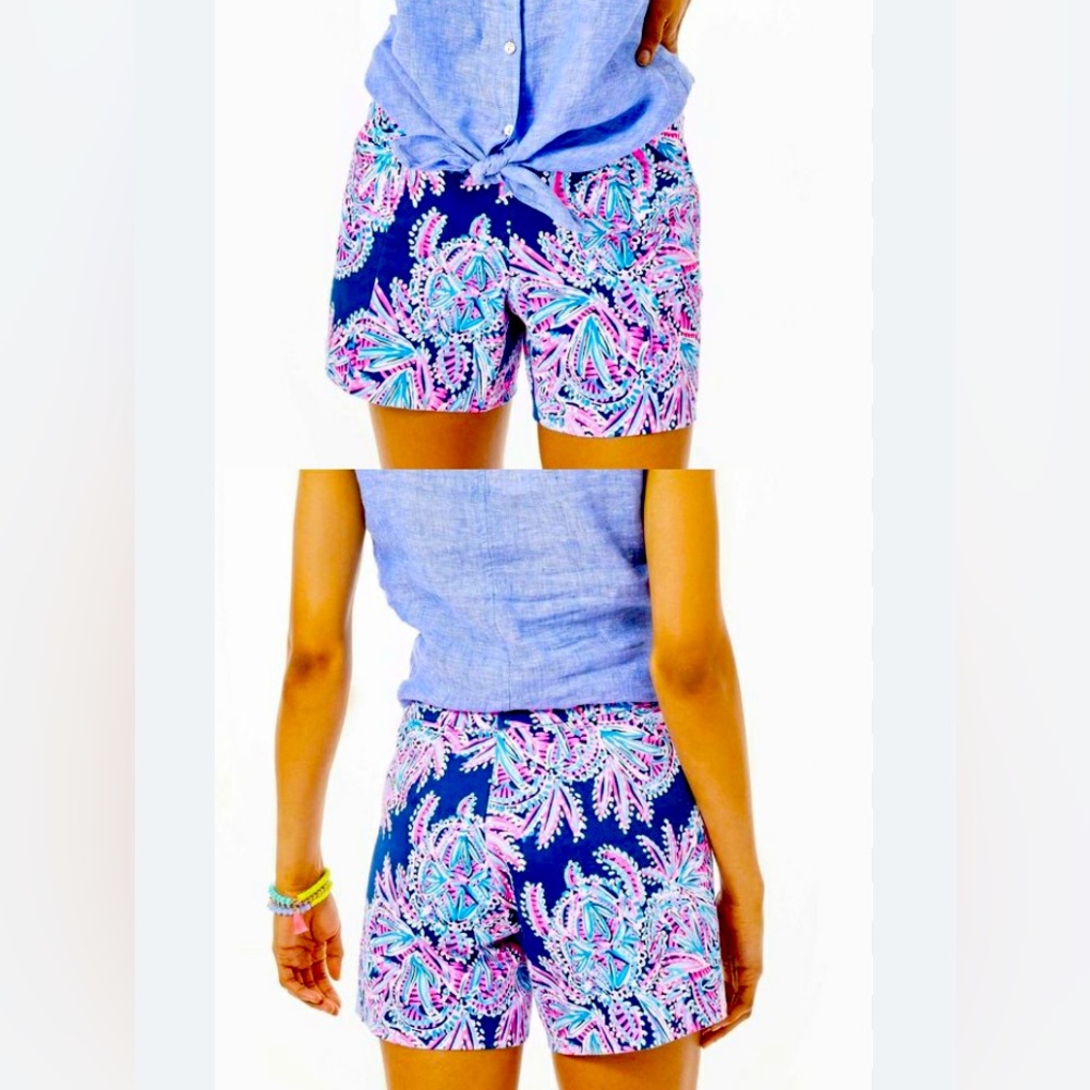 Lilly Putlizer Arabeth Stretch Shorts, Oyster Bay Miss Shell Size 00